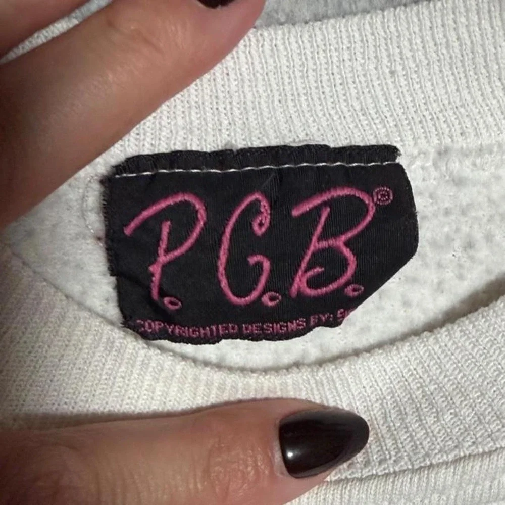 90s PGB Cowboy Boots Rhinestoned Crewneck Sweatshirt One Size - Picture 3 of 8